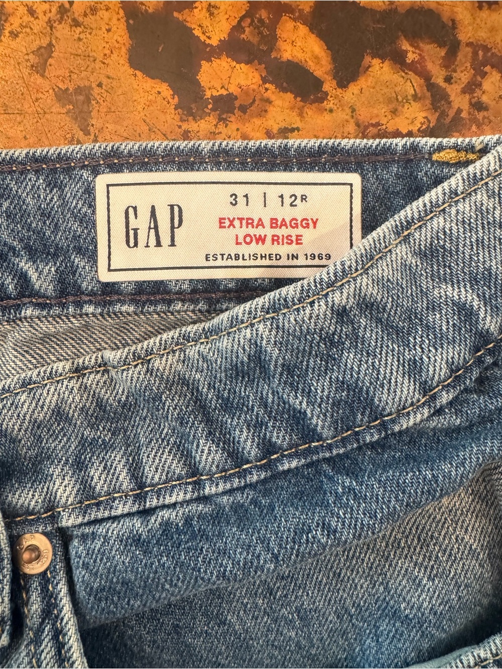 GAP Extra Baggy Low Rise Jeans - Blue Denim